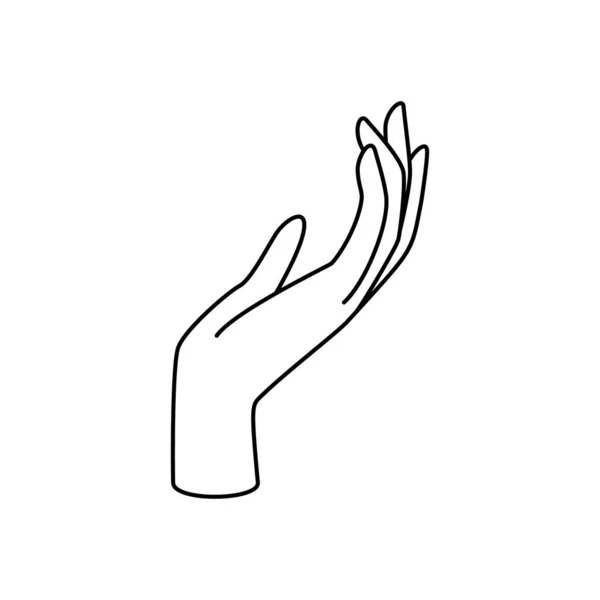 Línea de mano de la mujer dibujar icono mínimo. Belleza abstracta y símbolo femenino con delicados gestos lineales. — Vector de stock
