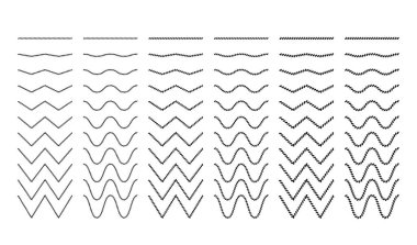 Wavy curled horizontal lines with repeated strokes as yarn or rope wave as border of frame in marine illustration