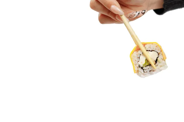 Cheese Chicken Sushi Isolated White Background — Stock Photo, Image