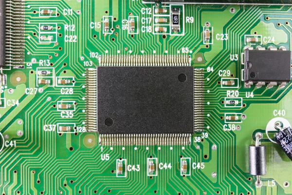 Electronic circuit chip on board — Stock Photo, Image