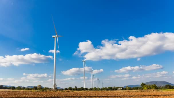 Time Lapse Wind Turbine Generating Electricity Wind Power Beautiful Sky — Stockvideo