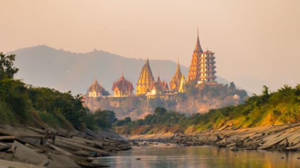 Time Lapse Tiger Cave Temple Kanchanaburi Thailand Popular Place Tourists — Stockvideo