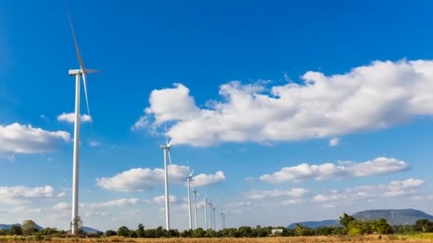 Time Lapse Wind Turbine Generating Electricity Wind Power Beautiful Sky — Wideo stockowe