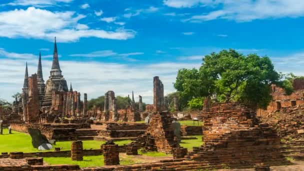 Time Lapse Wat Phra Sanphet Ayutthaya Historical Park Antiguo Sitio — Vídeos de Stock
