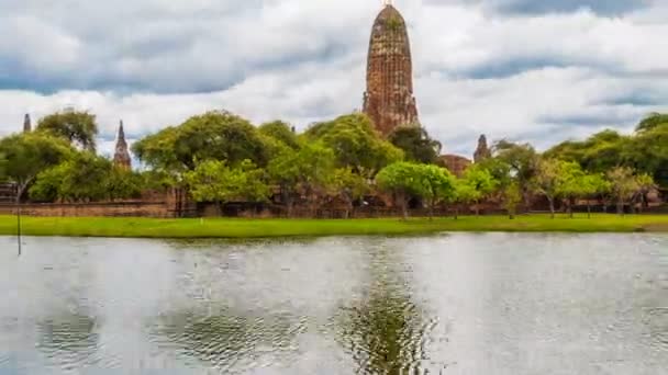 Time Lapse Wat Rama Ayutthaya Historical Park Antico Sito Thailandia — Video Stock