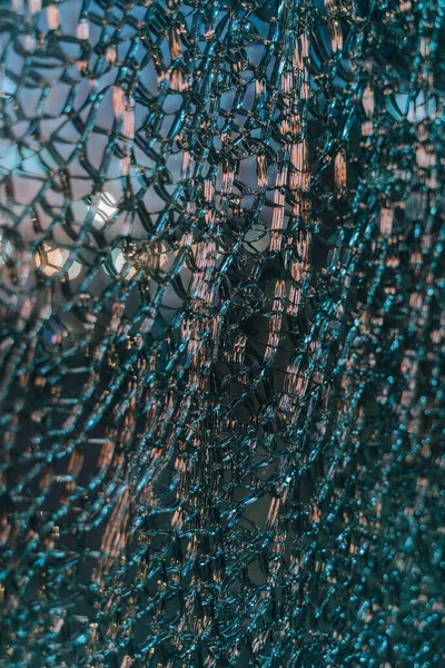Gebroken glas, achtergrond van gebarsten venster — Stockfoto