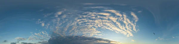Panorama Cielo Crepuscolo Blu Scuro Con Nuvole Cumulus Panorama Hdr — Foto Stock