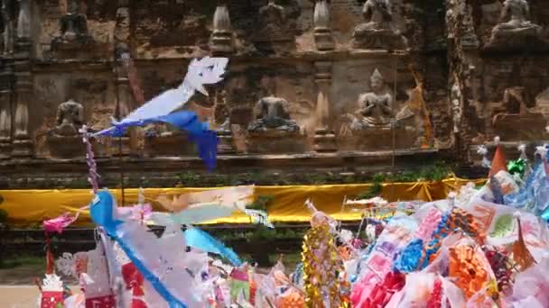 Wat Chet Yod Historický Chrám Tung Lanna Festival Chiangmai Thajsko — Stock video
