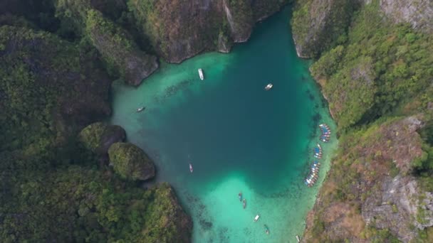 Hjärtformade Lagunen Phi Phi Island Andamans Hav Södra Thailand — Stockvideo