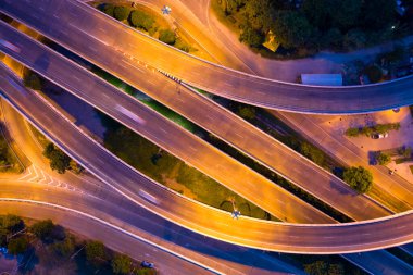Chiangmai, Tayland 'da hava manzaralı ekspres yolu..