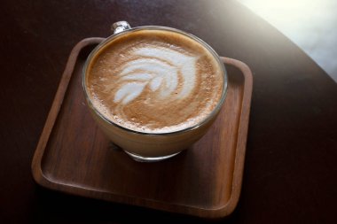 Arka plan için sıcak Cappuccino Kahve.