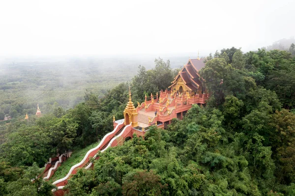 Αεροφωτογραφία Wat Phra Doi Phra Chan Temple Lampang Ταϊλάνδη — Φωτογραφία Αρχείου