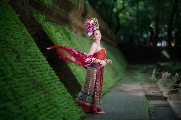 Chiang Mai Tilland Oktober 2022 Thailändsk Lanna Traditionellt Klädda Kvinnor — Stockfoto