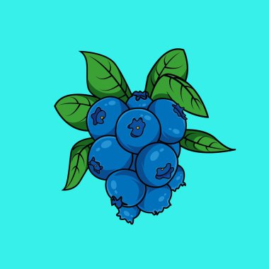 illustration vector graphic of blueberries