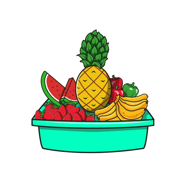 Illustration Vector Graphic Fruit_Box — Vettoriale Stock
