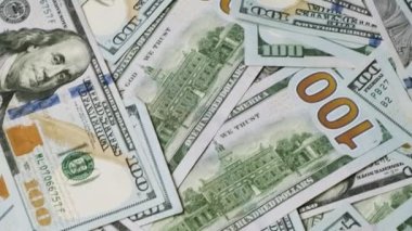 Nakit para banknotları. Amerikan doları kapanıyor. Yüz Amerikan doları. Yığınla nakit. Finans ve para kavramı 