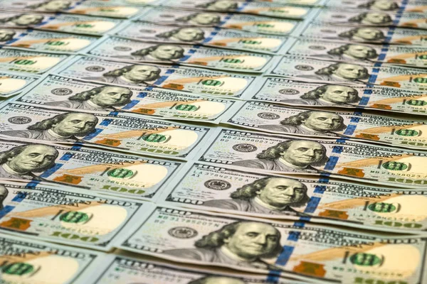 Billetes Efectivo Wallapper Los Dólares Estadounidenses Cierran 100 Dólares Americanos — Foto de Stock