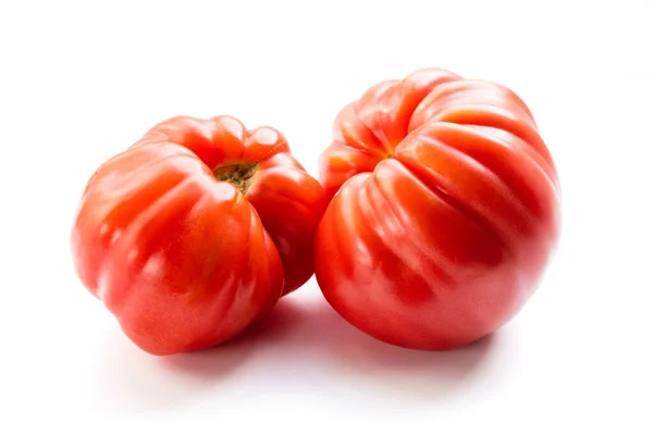 Pinkfarbene Tomate Auch Kulturtomate Auf Weißem Hintergrund Genannt Natürliche Hausgemachte — Stockfoto
