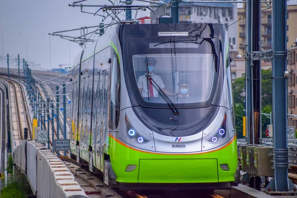 Foshan China Agosto 2021 Nanhai Tram Line Novo Sistema Bonde — Fotografia de Stock
