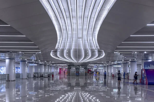 Guangzhou Çin 2021 Guangzhou Metro Hattı Ekspres Metro Hattıdır Çalışma — Stok fotoğraf