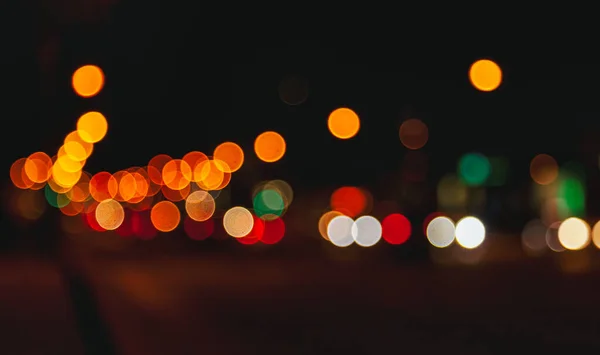 Abstrato Bokeh Fundo Rua Noturna Com Carro Lâmpadas Rua Vida — Fotografia de Stock