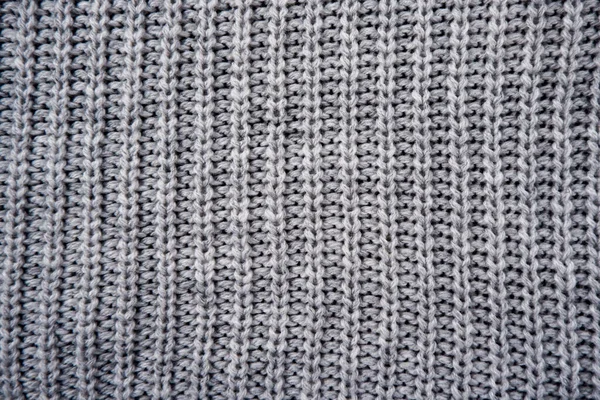 Текстура Серого Вязаного Шерстяного Пиджака Свитера — стоковое фото