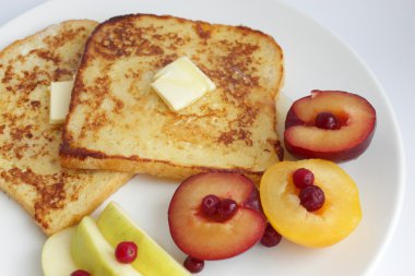 Fransız tost ile elma, Erik ve tereyağı ve ballı kızılcık