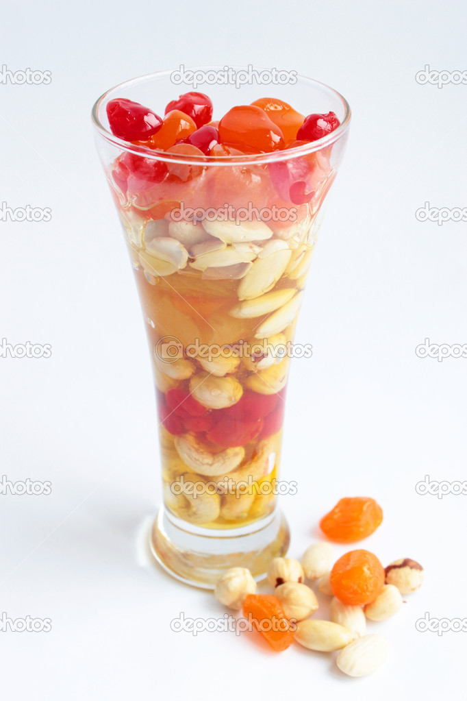 Nuts with honey and candied fruits