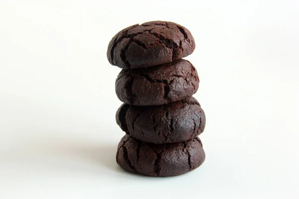 Homemade Brownie Cookies Plate Chocolate Crack Cookies Plate Sweet Cookies — Fotografie, imagine de stoc