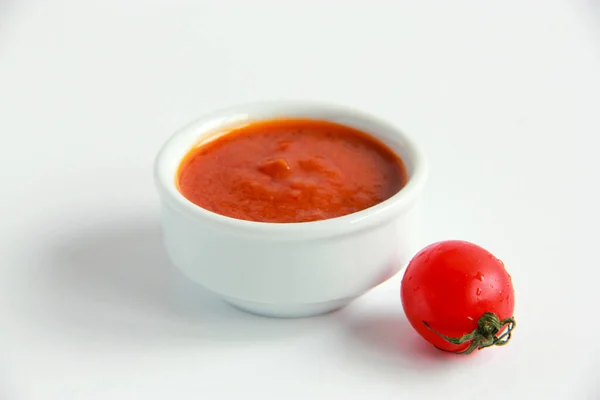 Vegan Tomato Sauce Little Sauce Jar Delicious Vegetarian Tomato Sauce — ストック写真