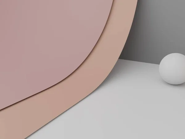 Rendering Luxury Minimal Paper Art Product Display Tło Platformą Różowy — Zdjęcie stockowe
