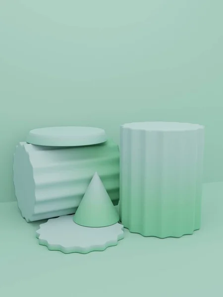 Rendering Gradient Color Studio Shot Produktdisplay Hintergrund Mit Runden Säulen — Stockfoto