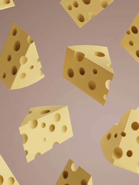Rendering Studio Shot Cartoon Cheese Product Display Achtergrond Voor Snack — Stockfoto