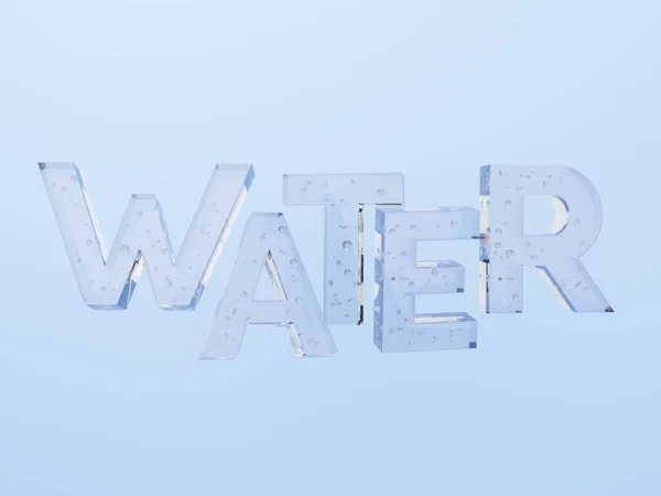 Rendering Wassertexteffekt Mit Wassertropfen Hintergrund Für Schönheit Hautpflege Lebensmittel Und — Stockfoto