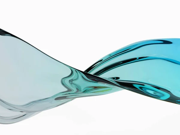 Rendering Gradient Blue Water Splashing Glass Abstract Illustratie Voor Beauty — Stockfoto