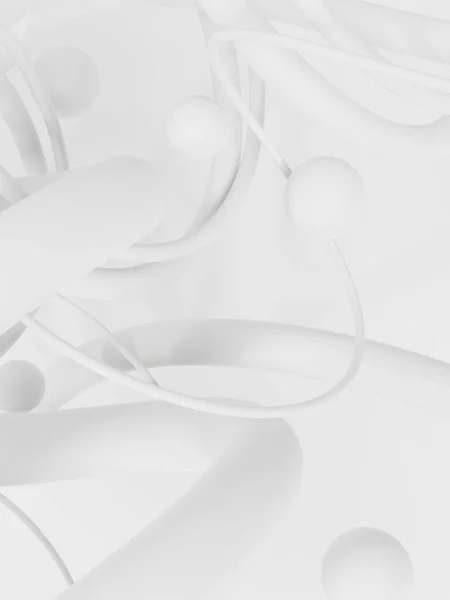 렌더링 Trendy Pure White Dynamic Geometric Abstract Background Leaflet Presentation — 스톡 사진