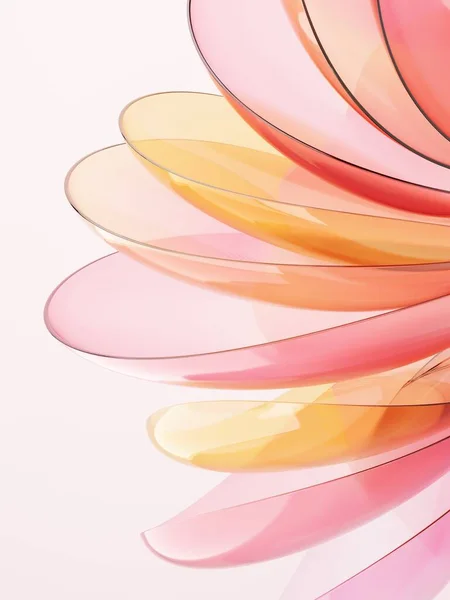 Rendering Abstract Glass Crystal Floral Illustration Para Folheto Beleza Apresentação — Fotografia de Stock