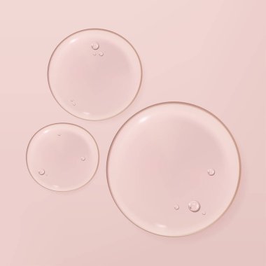 Vektör Gerçekçi Su Damlaları veya Güzellik ve Kozmetik Temizleme Jel Element 3 boyutlu Görüntü Poster, Kitap Kapağı veya Reklam Arkaplanı.