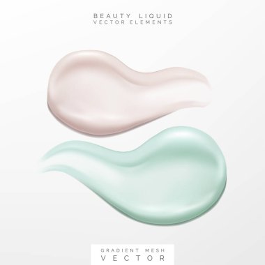 Vector Skincare or Cosmetics Semi-transparent Cream Paste 3D illustration for Lotion, Shampoo, Shower Gel or Moisturizer Products.