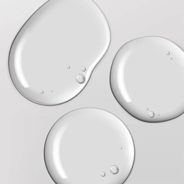 Vector Realistic Water Drops Beauty Cosmetics Clear Gel Element Illustration — Stockvektor
