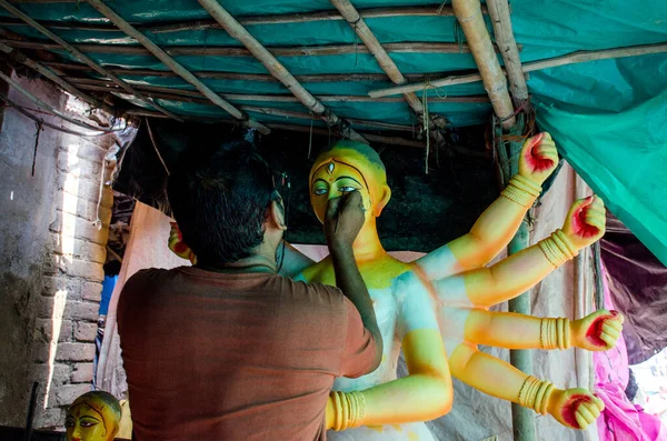 October 2021 Kolkata West Bengal India Once Durga Idol Ready — Stock Photo, Image