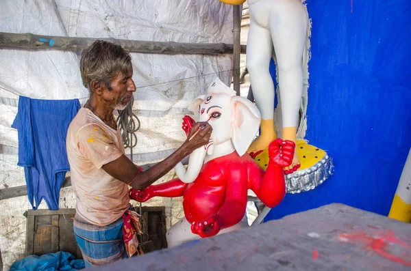 Oktober 2021 Kolkata West Bengal India Zodra Het Durga Idool — Stockfoto