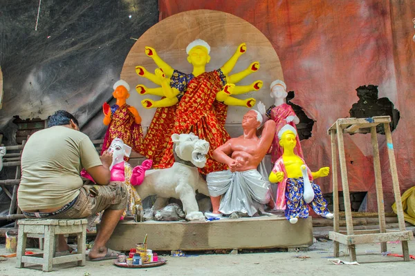 October 2021 Kolkata West Bengal India Once Durga Idol Ready — Stock Photo, Image