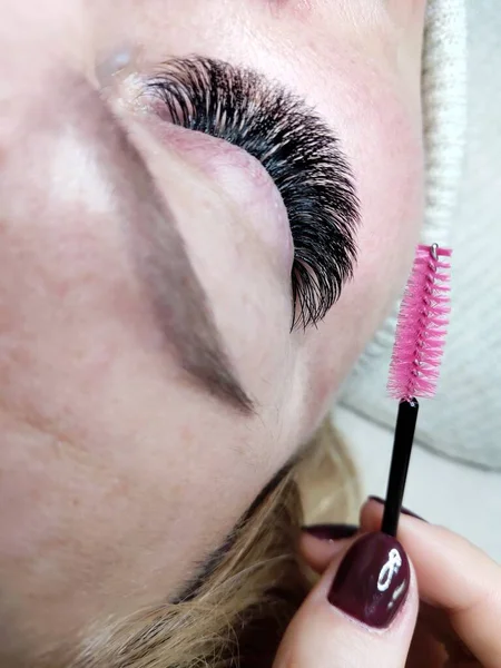 Wimpernverlängerungen Schönheitssalon — Stockfoto