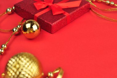 Ağaç ve ev için Noel süslemeleri. Düz Yatay 