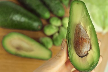 Düşük kalorili salata için yeşil vitamin sebzeleri. Yüksek kalite fotoğraf