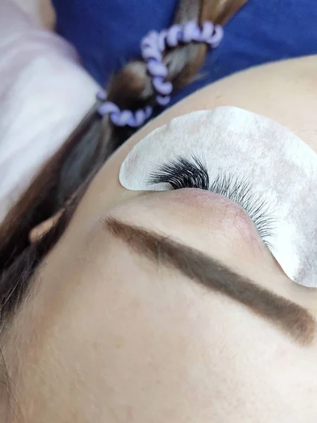 Wimpernverlängerungen Schönheitssalon Makroauge Hochwertiges Foto — Stockfoto