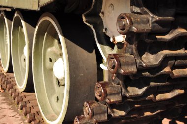 Çarkıfelek tank savaş teçhizatını kapatın. Yüksek kalite fotoğraf