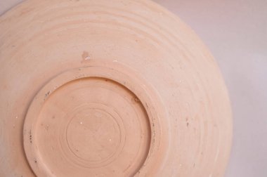 Yuvarlak toprak eşyalar alt kopyalama alanını kapatın. Yüksek kalite fotoğraf