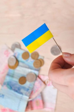Ukrayna banknotları Ghryvna ve madeni paralar ulusal para kavramı kopyalama alanı 